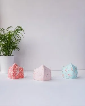 Hana Japanese floral face covering handmade by ohashii 3 pack