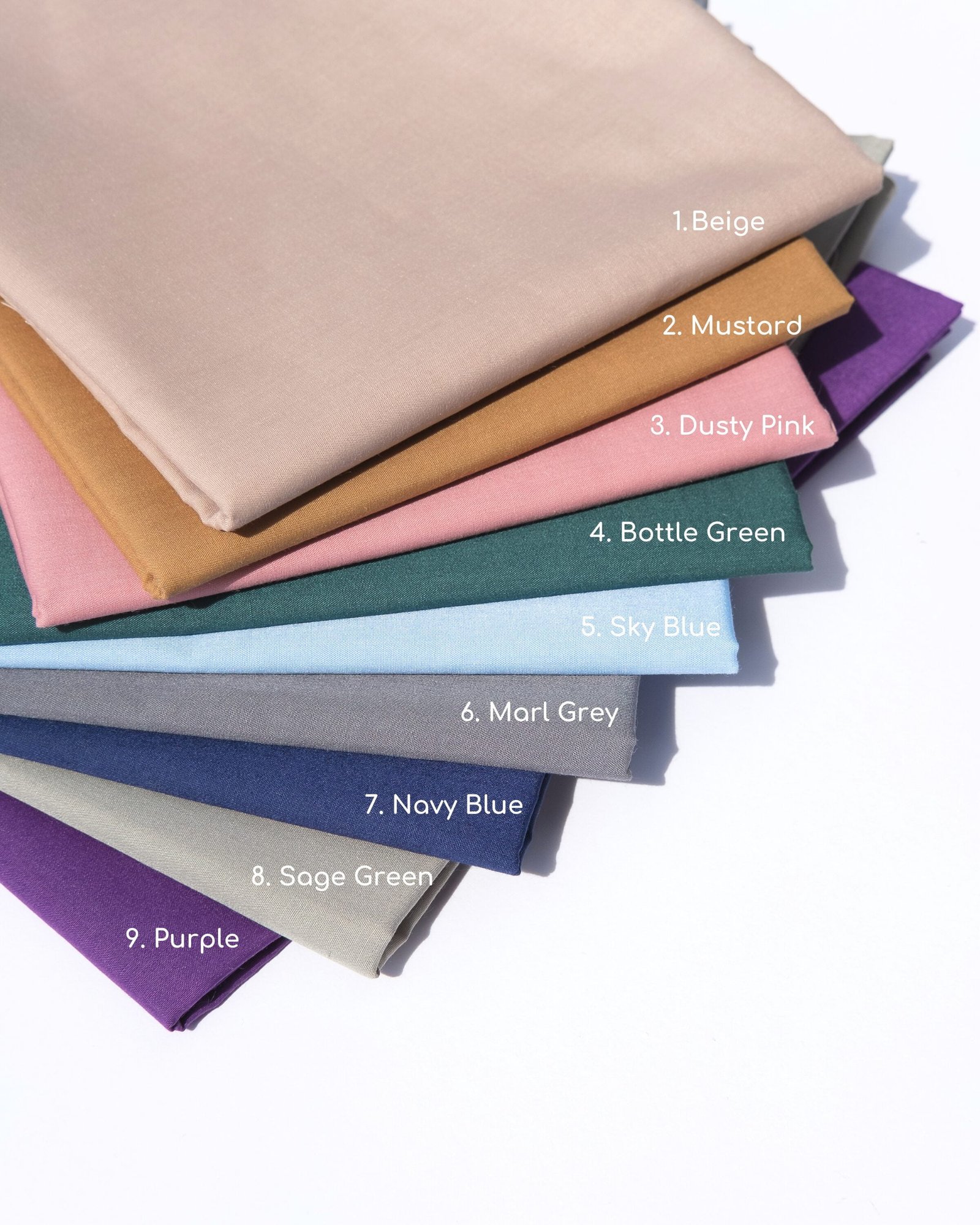 Polycotton Fabric Colours - ohashii