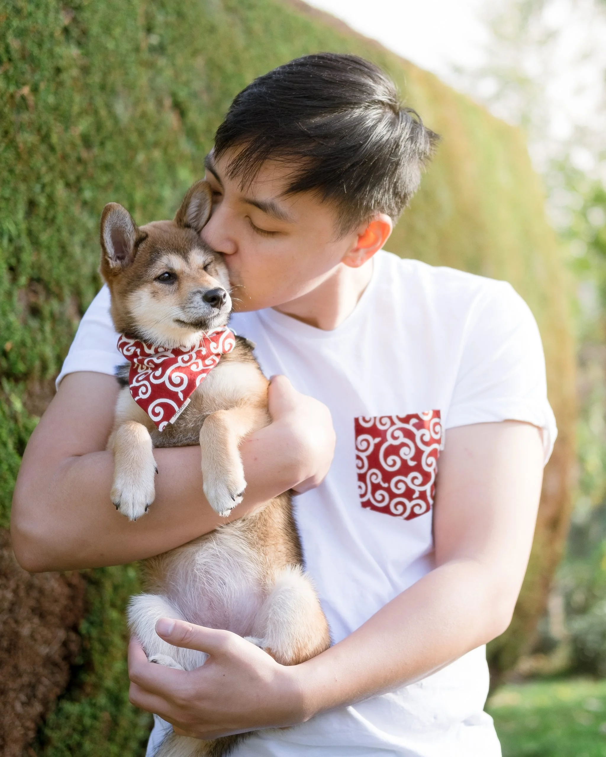 Karakusa Matching Dog Bandana Pocket Tee ohashii