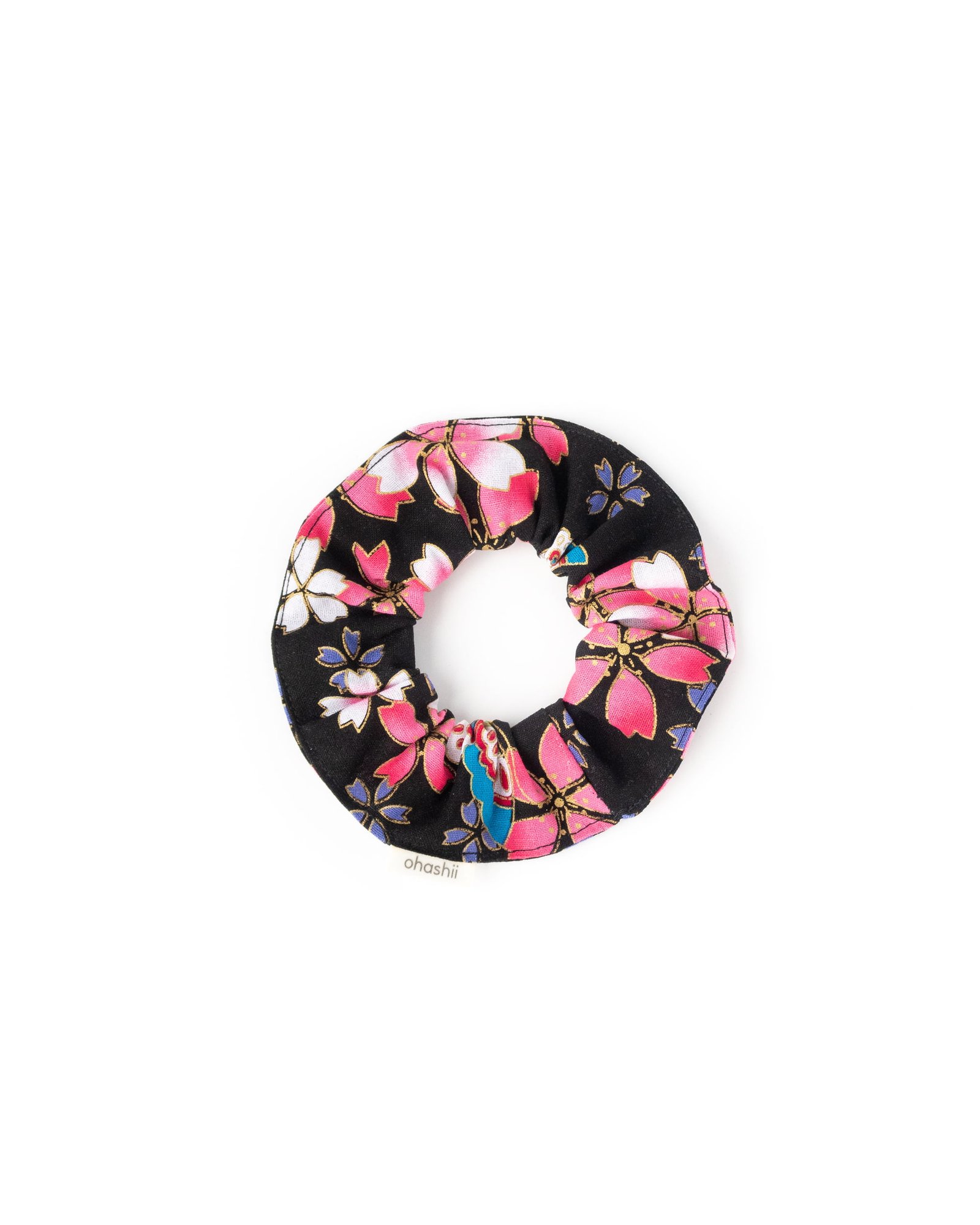 ohashii-hair-scrunchies-butterfly-garden-black