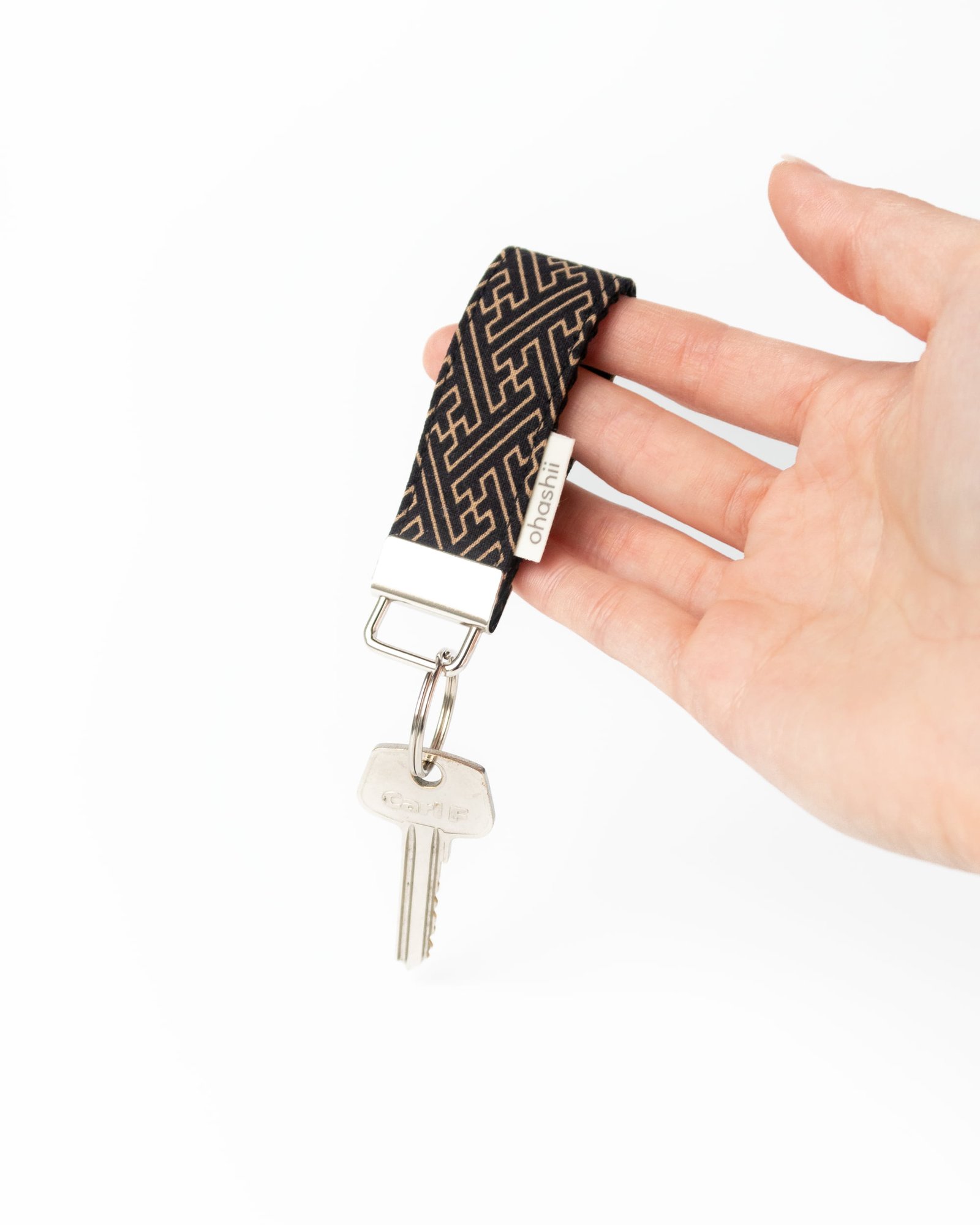 Mini-Key-Fob-Sayagata-Black-Webbing-ohashii-1