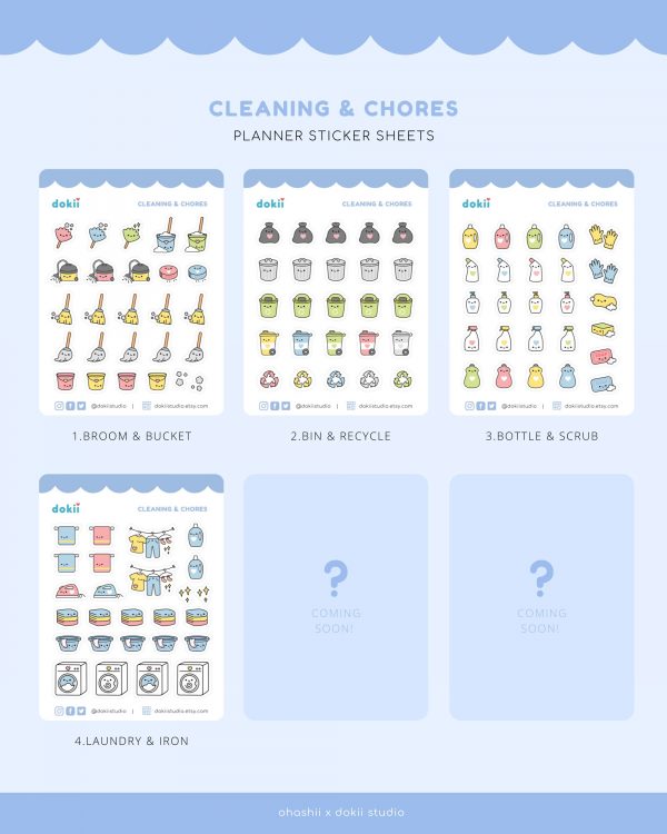 cleaning & chores sticker sheets dokii x ohashii (2)