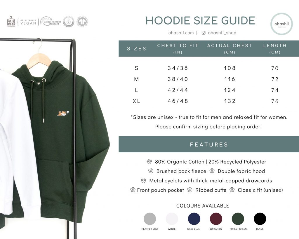 ohashii hoodie size guide & feature (3)