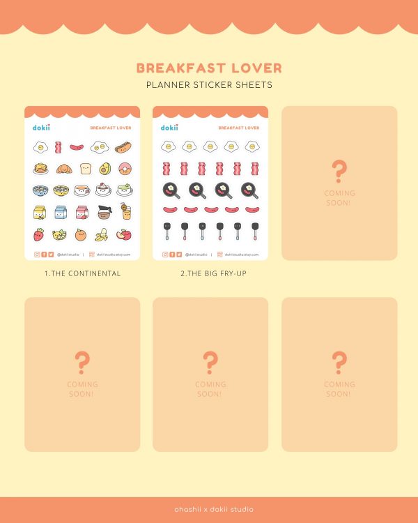 breakfast lover sticker sheets dokii x ohashii (2)