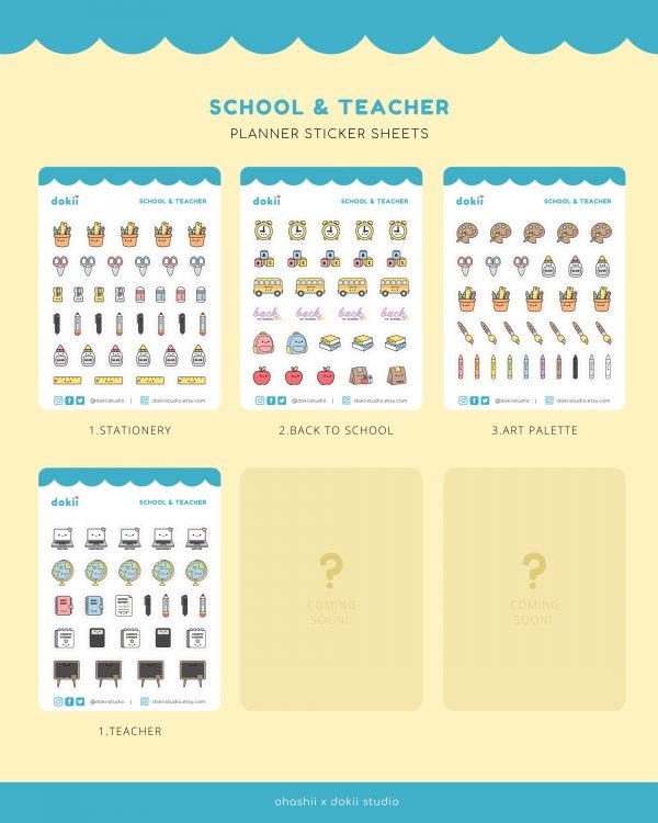 school & teacher sticker sheet dokii x ohashii (2)