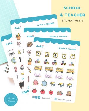 school & teacher sticker sheet dokii x ohashii