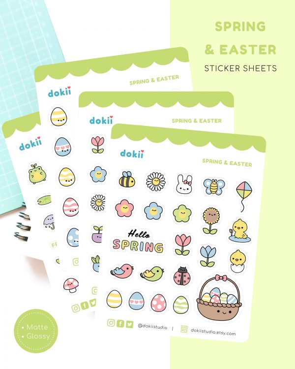 spring & easter sticker sheets dokii x ohashii