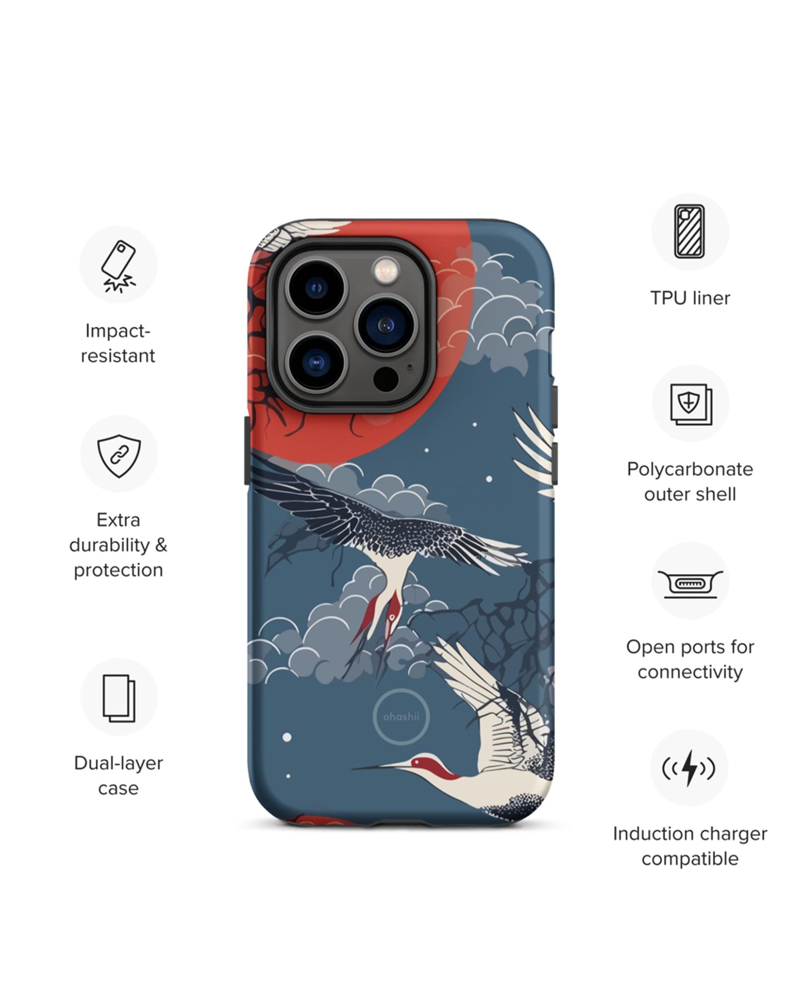 Night Crane Japanese phone case ohashii 2