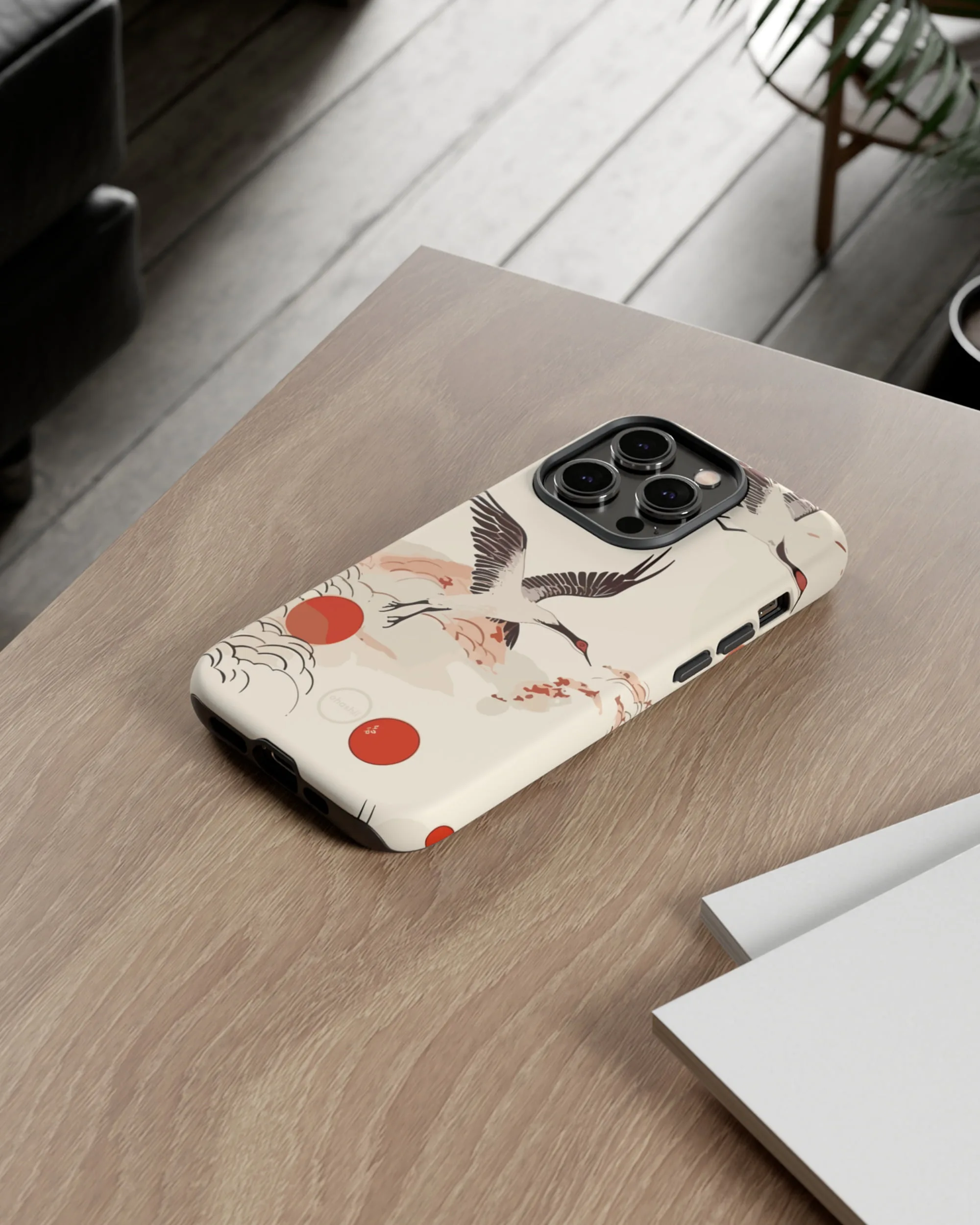 ohashii phone case WHITE CRANE 6