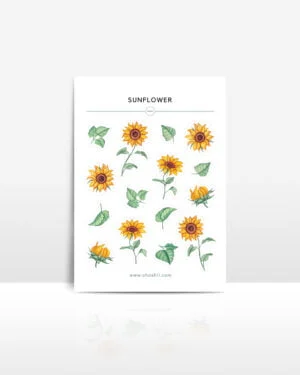 ohashii sticker sheet Sunflower 3 MOCK UP