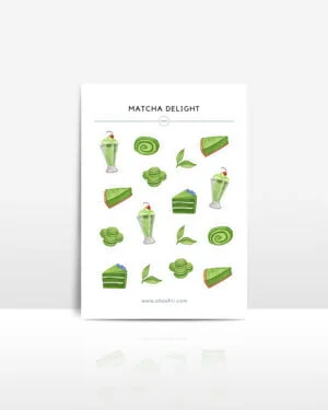 ohashii sticker sheet matcha MOCKUP