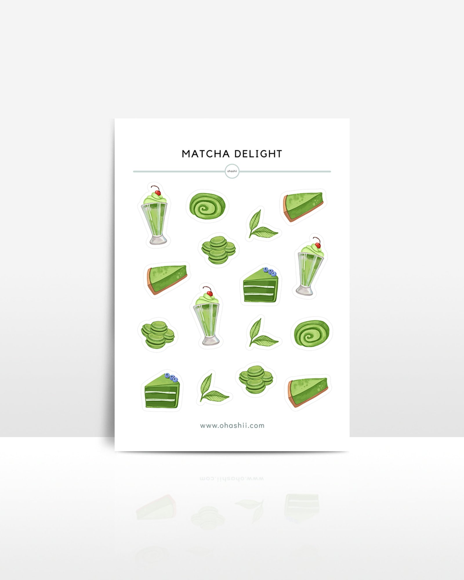 ohashii sticker sheet matcha MOCKUP