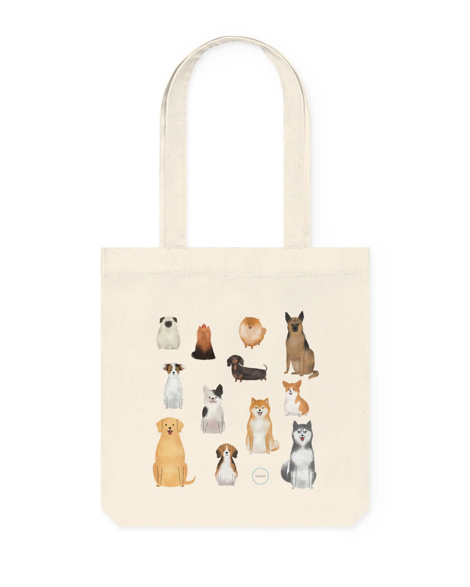 ohashii totebag watercolour dog 5