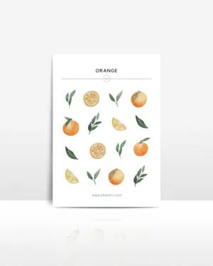 ohashii sticker sheet ORANGE MOCK UP
