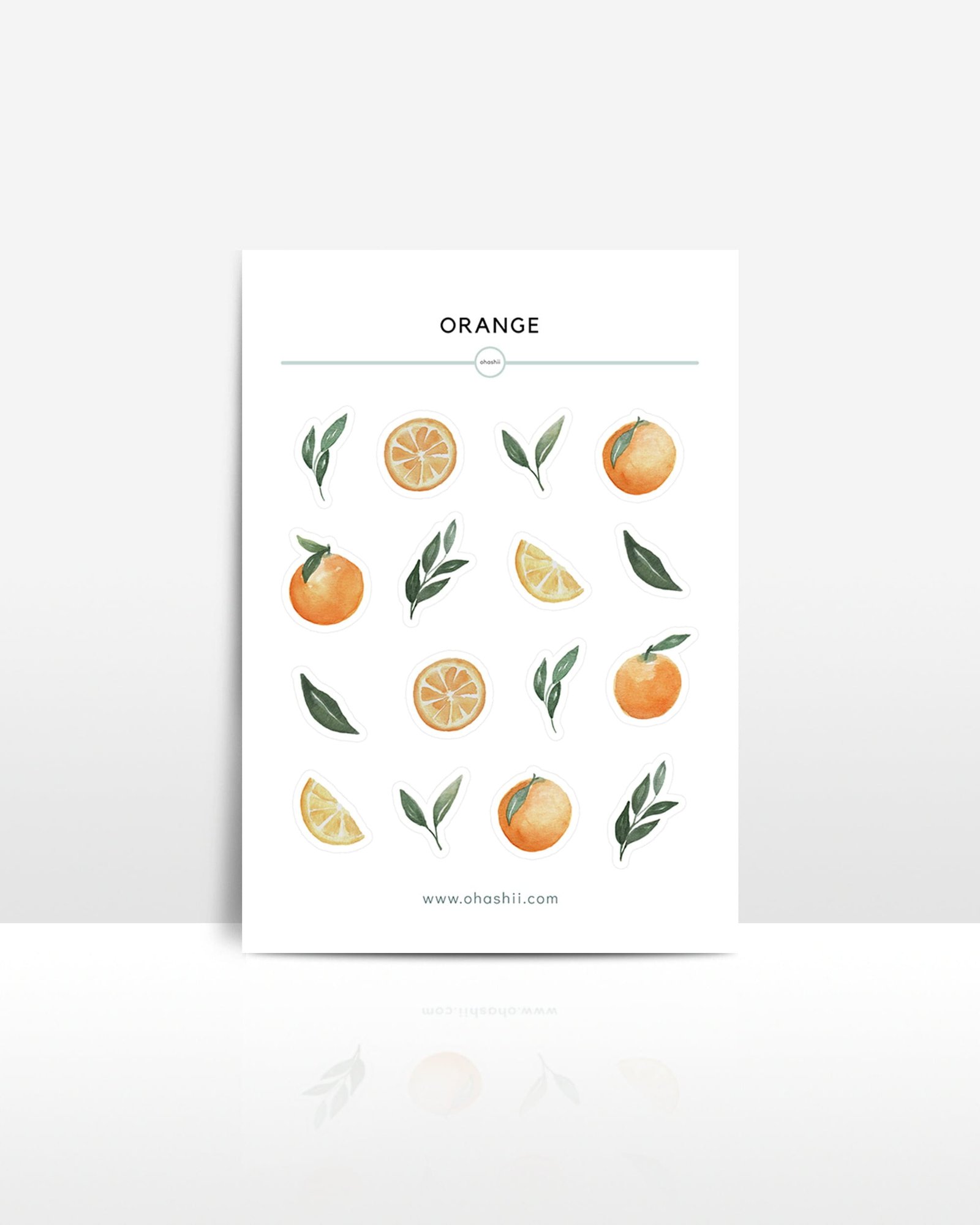 ohashii sticker sheet ORANGE MOCK UP