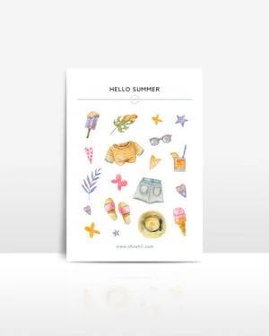ohashii sticker sheet SUMMER MOCKUP