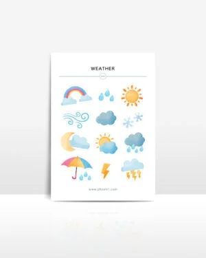 ohashii sticker sheet WEATHER MOCK UP