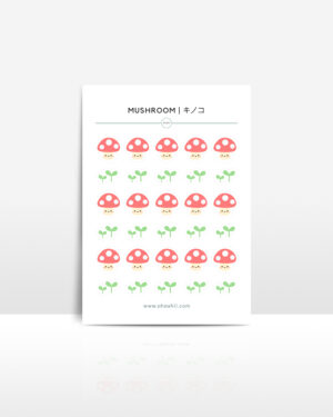MUSHROOM 3 MU sticker sheet ohashii