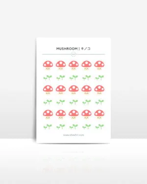 MUSHROOM 3 MU sticker sheet ohashii