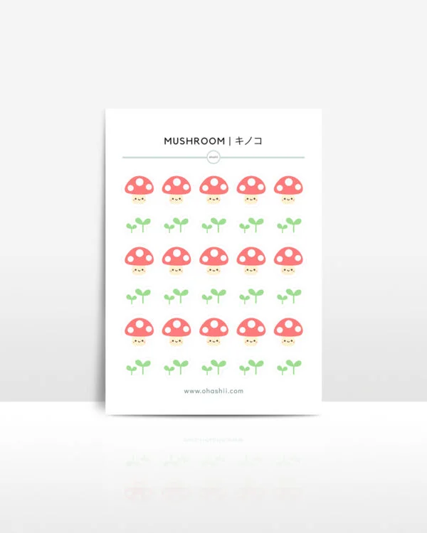 MUSHROOM 3 MU sticker sheet ohashii