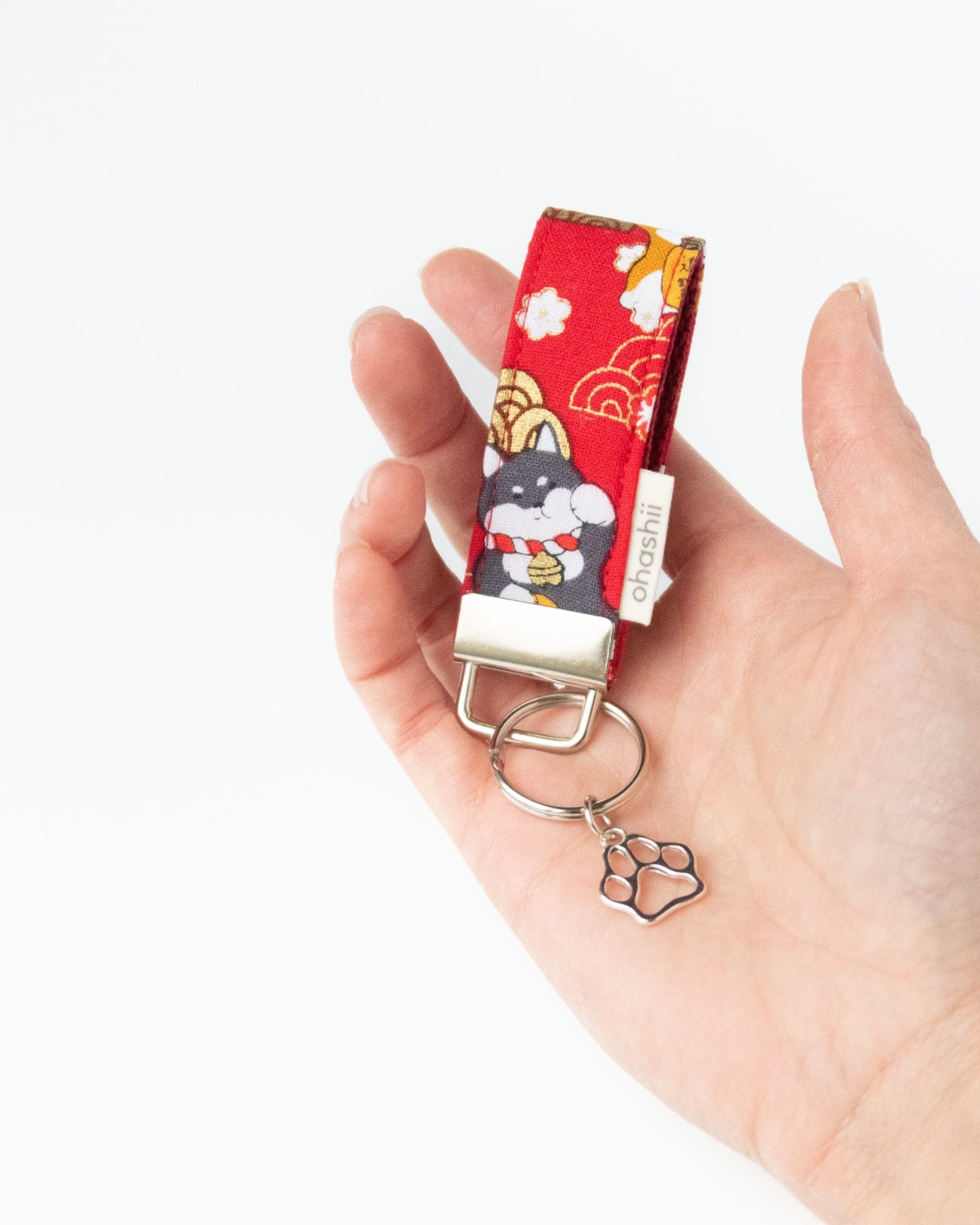 Mini-Key-Fob-Shiba-Red-Webbing-ohashii-4 Mini-Key-Fob-Shiba-Red-Webbing-ohashii-4