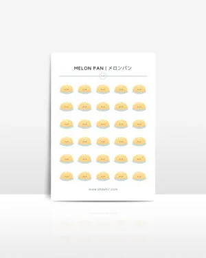 ohashii sticker sheet MELON PAN MU