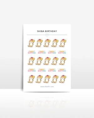 SHIBA BIRTHDAY MKP sticker sheet ohashii