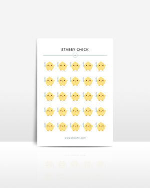 STABBY CHICK MU sticker sheet ohashii