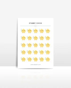 STABBY CHICK MU sticker sheet ohashii