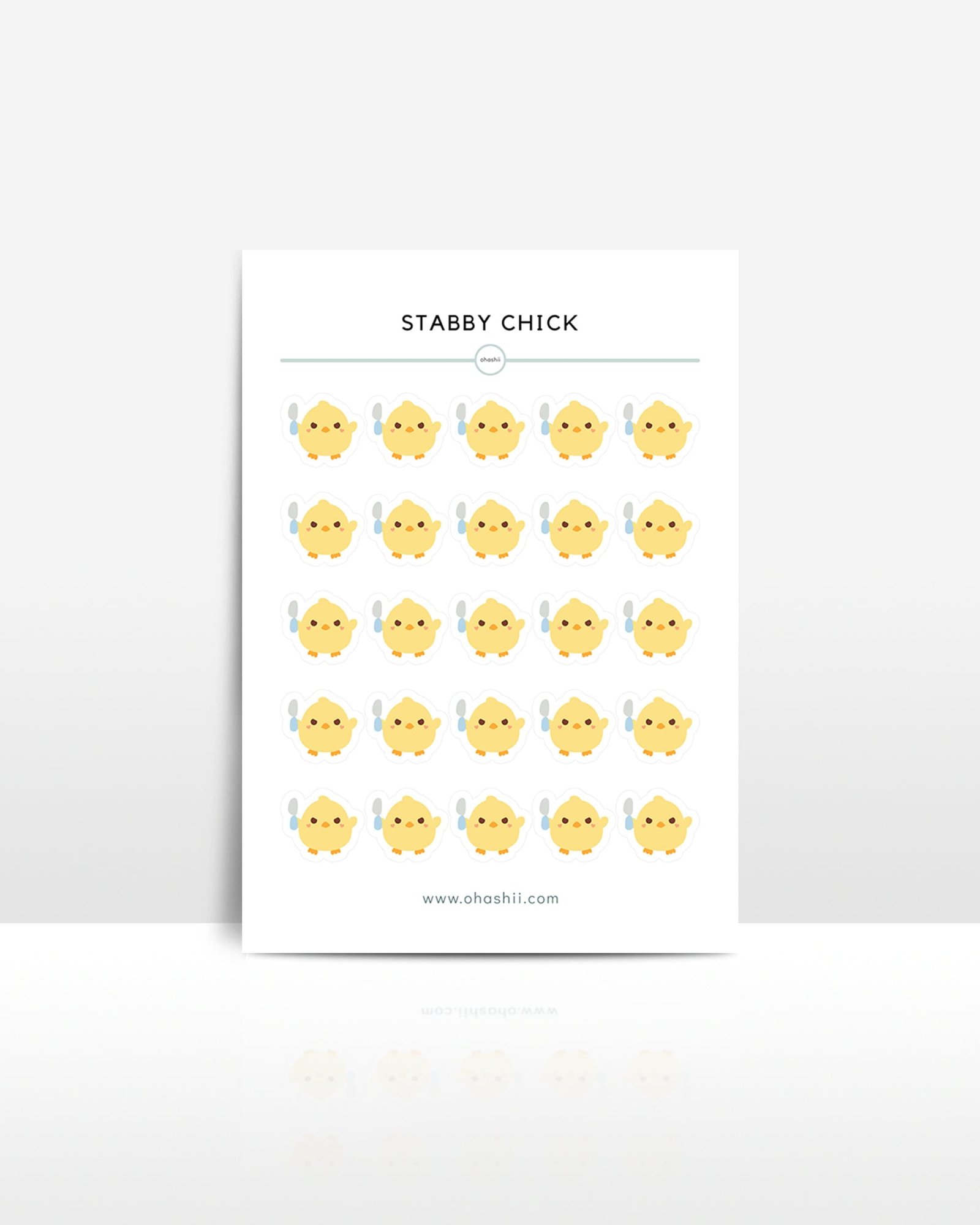STABBY CHICK MU sticker sheet ohashii