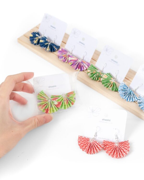 Fan Origami Earrings ohashii 2