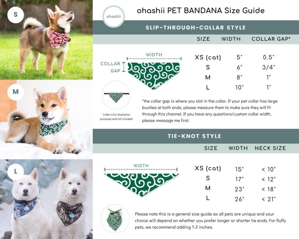 ohashii pet bandana size guide (1)